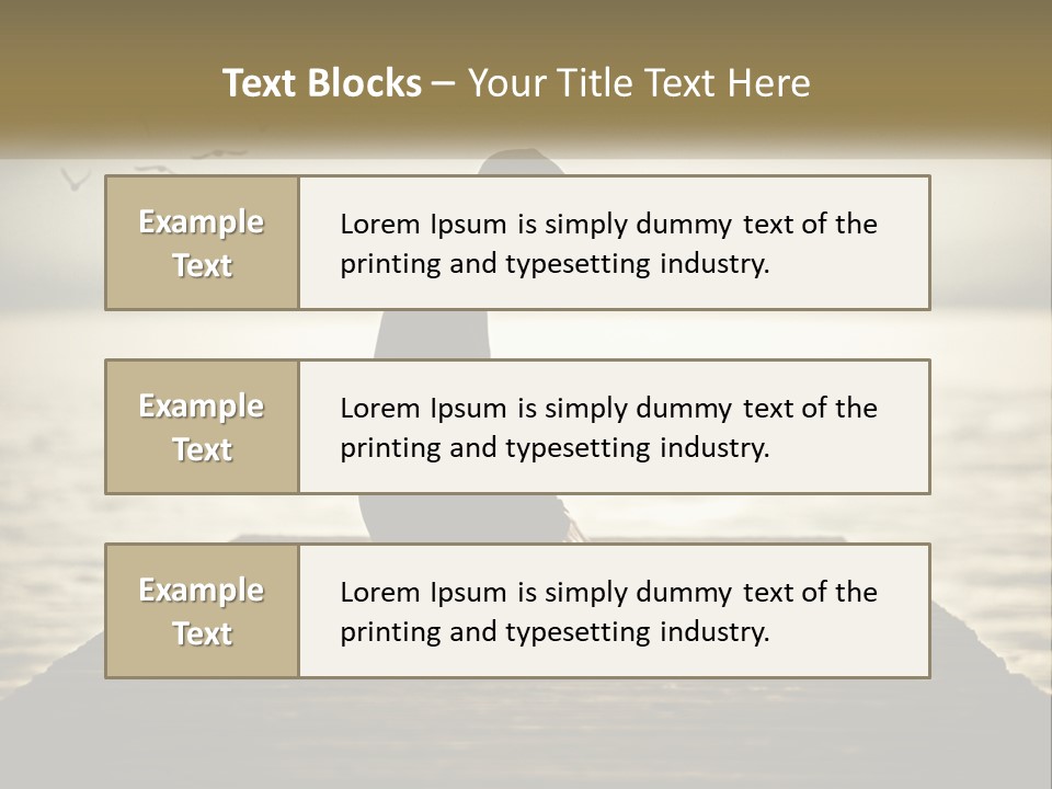 Man Kneeling By The Sea PowerPoint Template