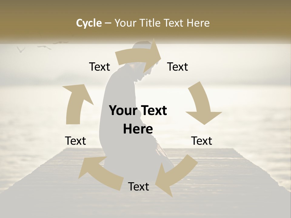 Man Kneeling By The Sea PowerPoint Template