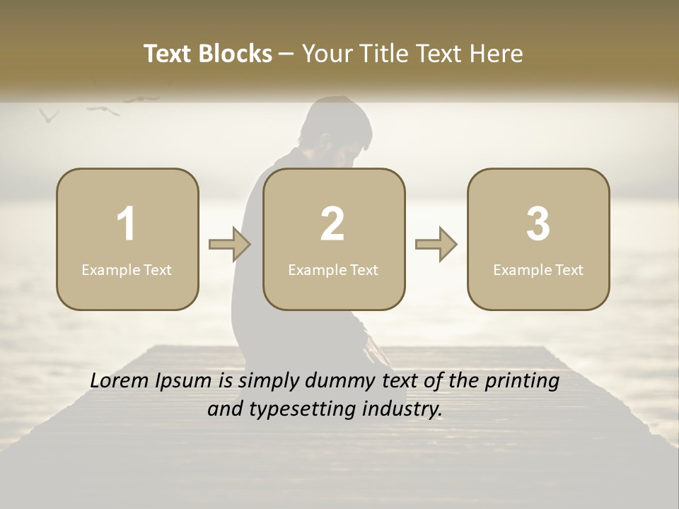 Man Kneeling By The Sea PowerPoint Template