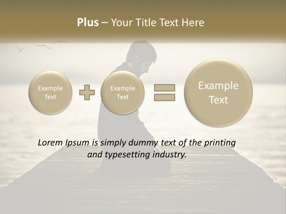 Man Kneeling By The Sea PowerPoint Template