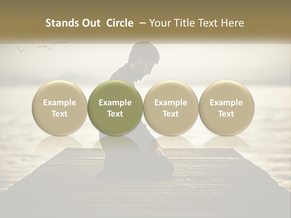 Man Kneeling By The Sea PowerPoint Template