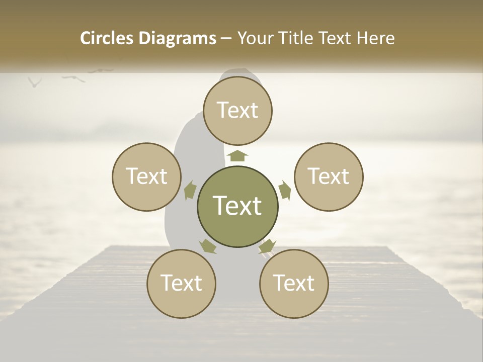 Man Kneeling By The Sea PowerPoint Template