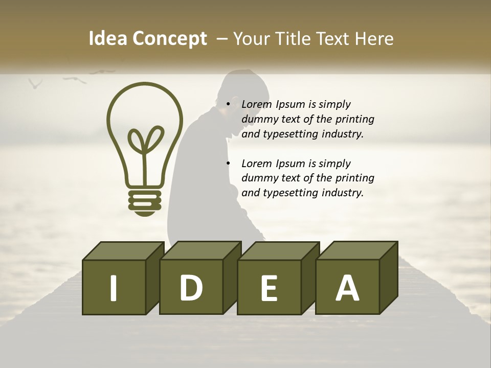 Man Kneeling By The Sea PowerPoint Template