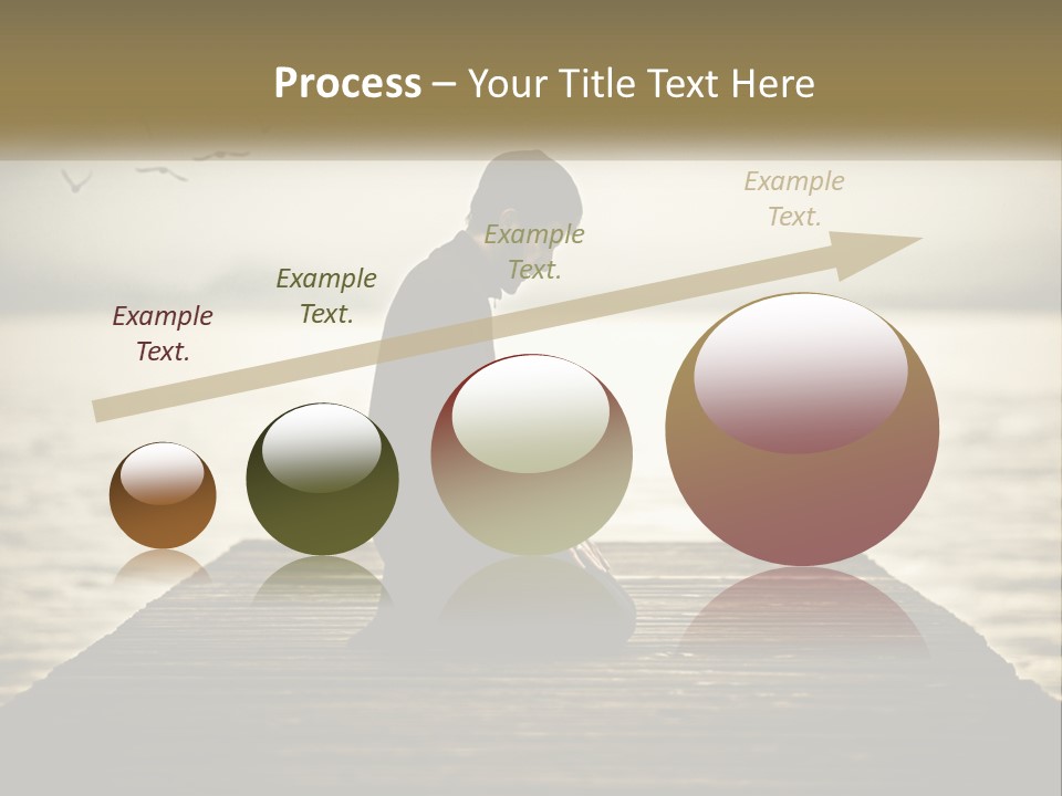 Man Kneeling By The Sea PowerPoint Template