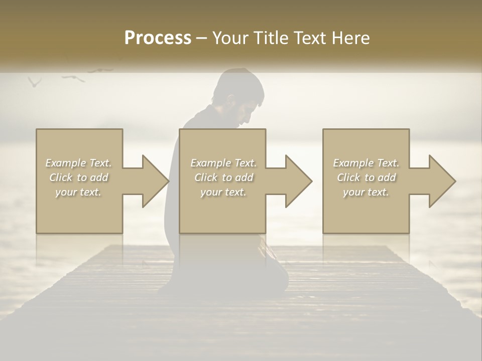 Man Kneeling By The Sea PowerPoint Template