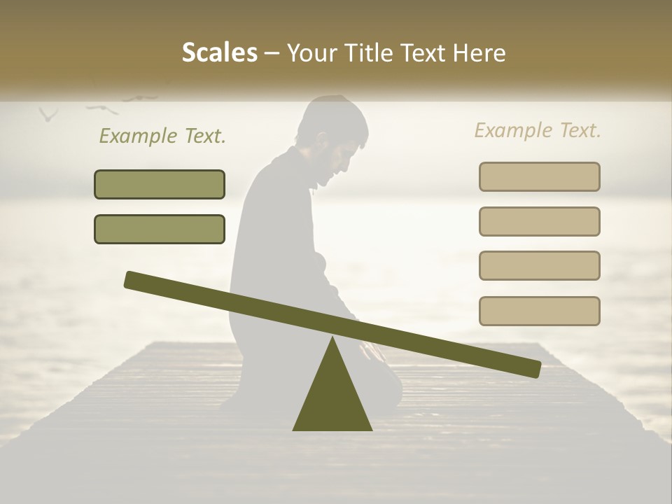 Man Kneeling By The Sea PowerPoint Template