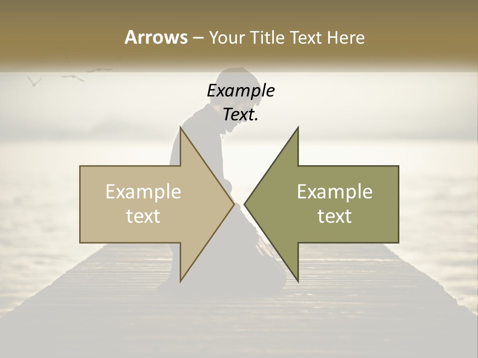 Man Kneeling By The Sea PowerPoint Template