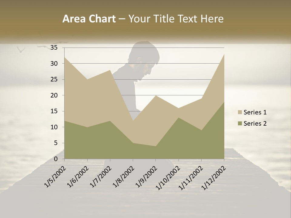 Man Kneeling By The Sea PowerPoint Template
