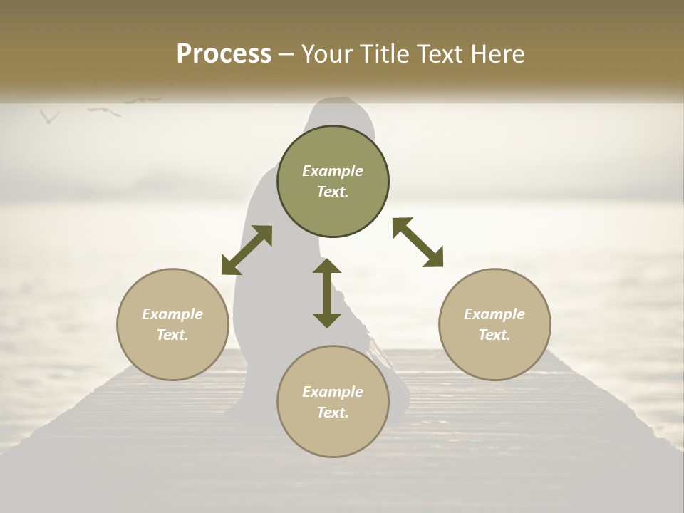 Man Kneeling By The Sea PowerPoint Template