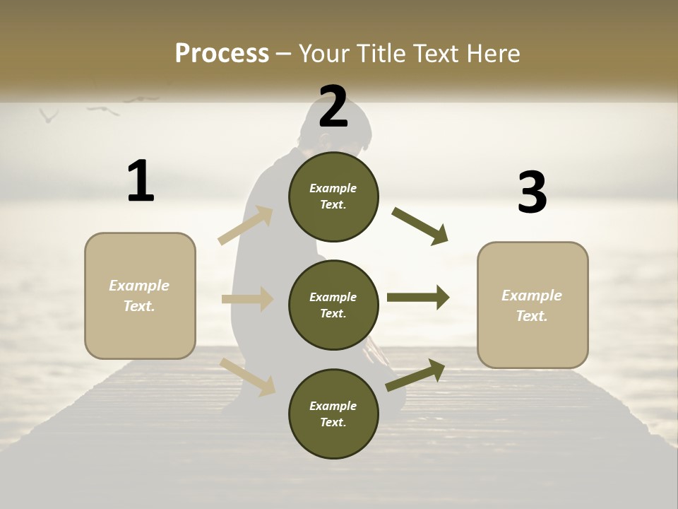 Man Kneeling By The Sea PowerPoint Template