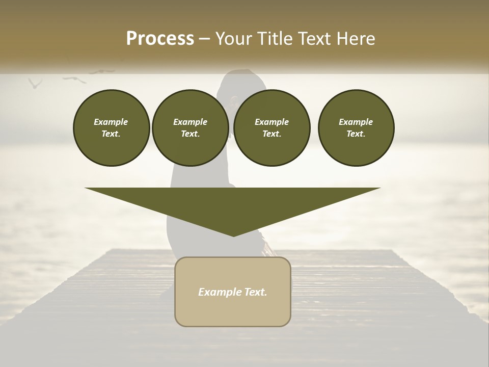 Man Kneeling By The Sea PowerPoint Template