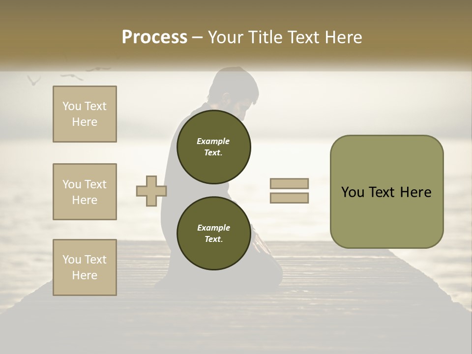 Man Kneeling By The Sea PowerPoint Template