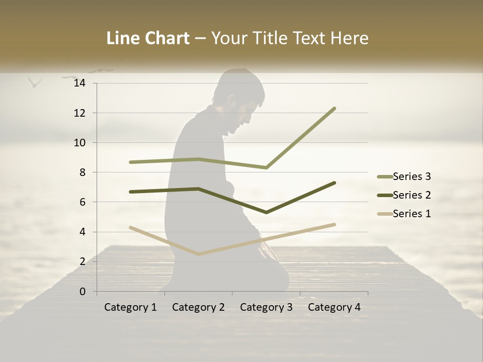 Man Kneeling By The Sea PowerPoint Template