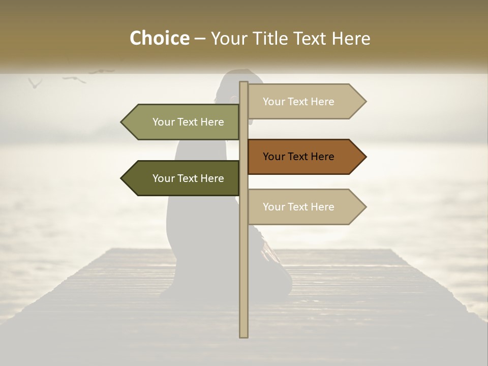 Man Kneeling By The Sea PowerPoint Template