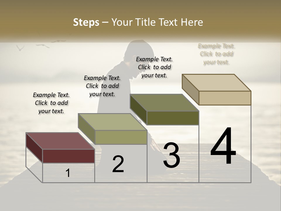 Man Kneeling By The Sea PowerPoint Template