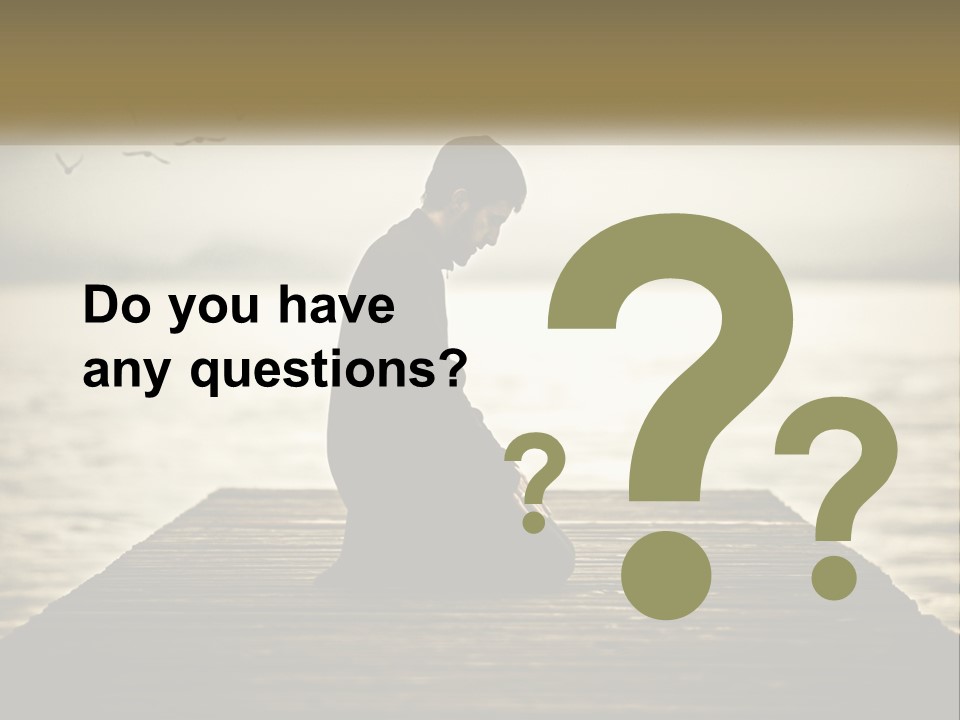 Man Kneeling By The Sea PowerPoint Template