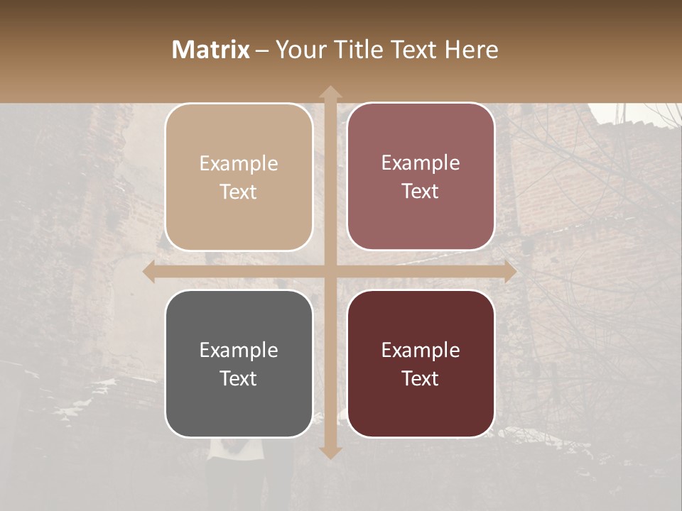 Guy And Girl Near The Ruined Castle PowerPoint Template