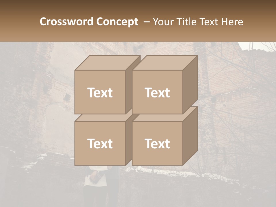 Guy And Girl Near The Ruined Castle PowerPoint Template