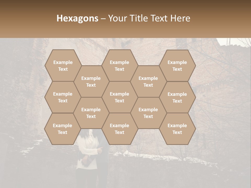 Guy And Girl Near The Ruined Castle PowerPoint Template