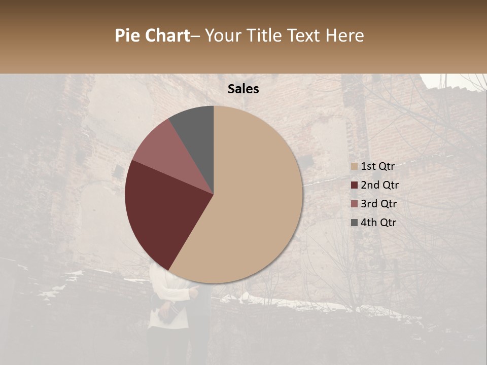 Guy And Girl Near The Ruined Castle PowerPoint Template