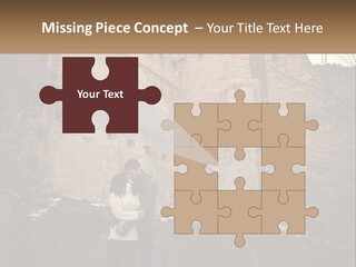 Guy And Girl Near The Ruined Castle PowerPoint Template