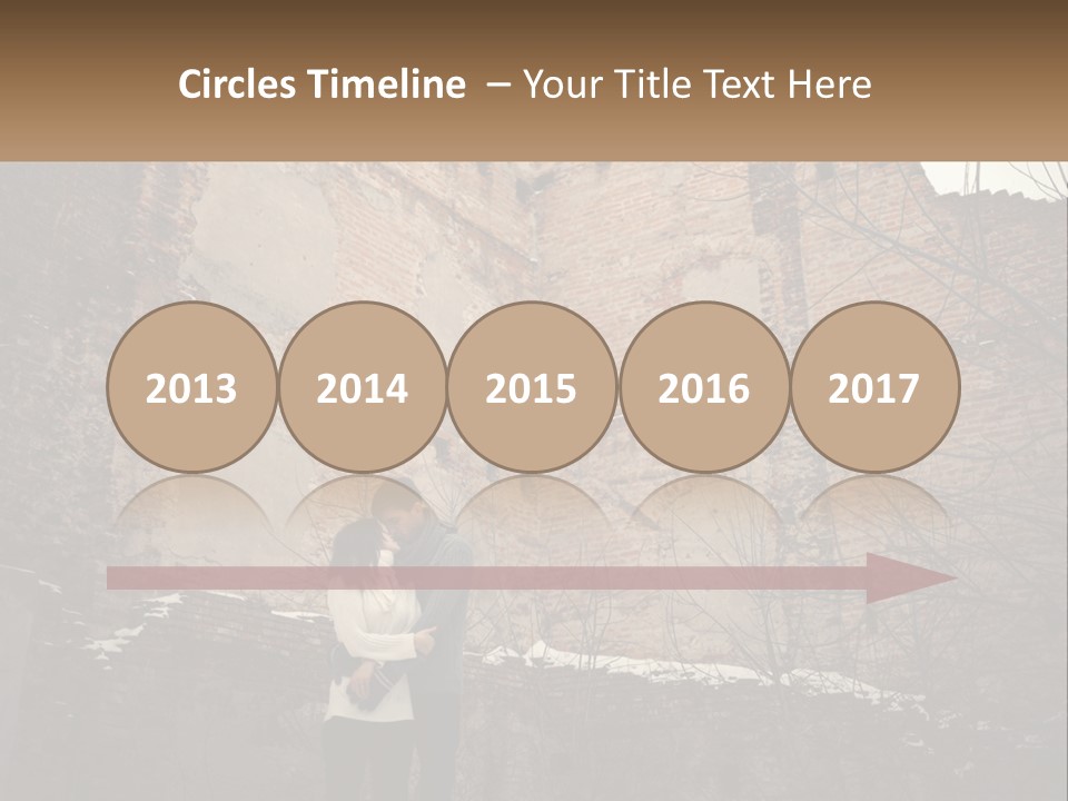 Guy And Girl Near The Ruined Castle PowerPoint Template