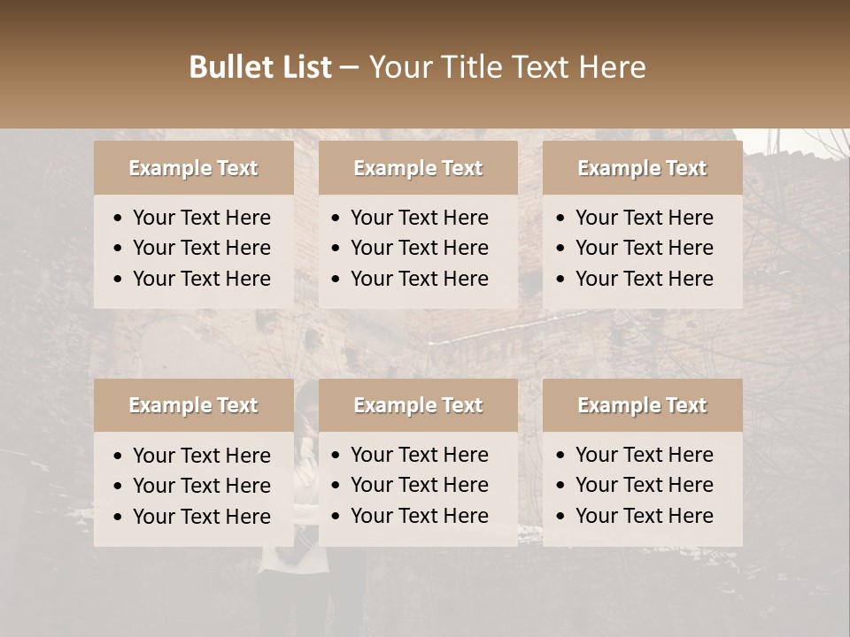 Guy And Girl Near The Ruined Castle PowerPoint Template