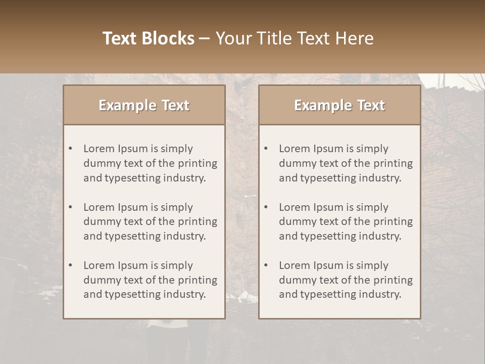 Guy And Girl Near The Ruined Castle PowerPoint Template