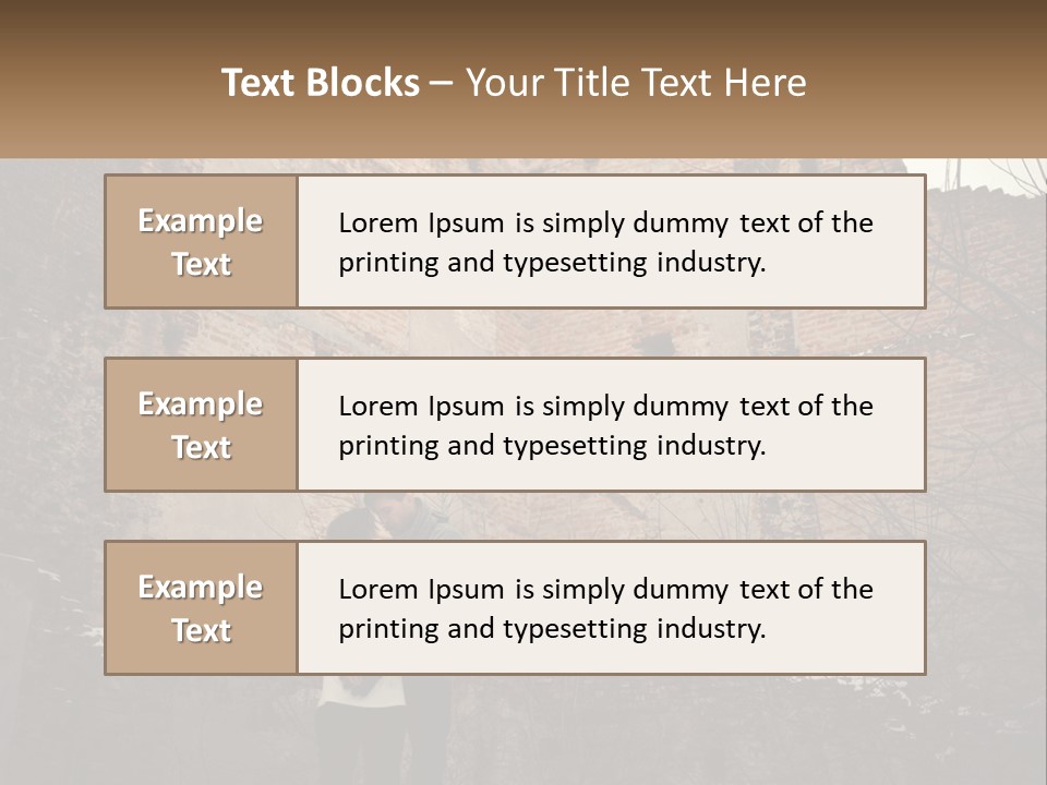 Guy And Girl Near The Ruined Castle PowerPoint Template