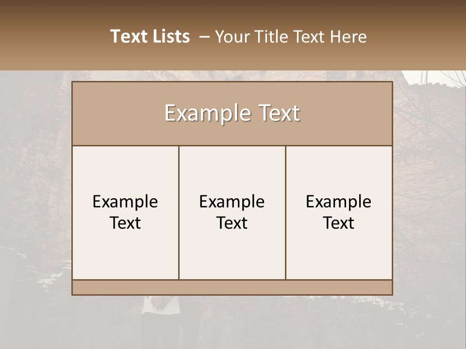 Guy And Girl Near The Ruined Castle PowerPoint Template
