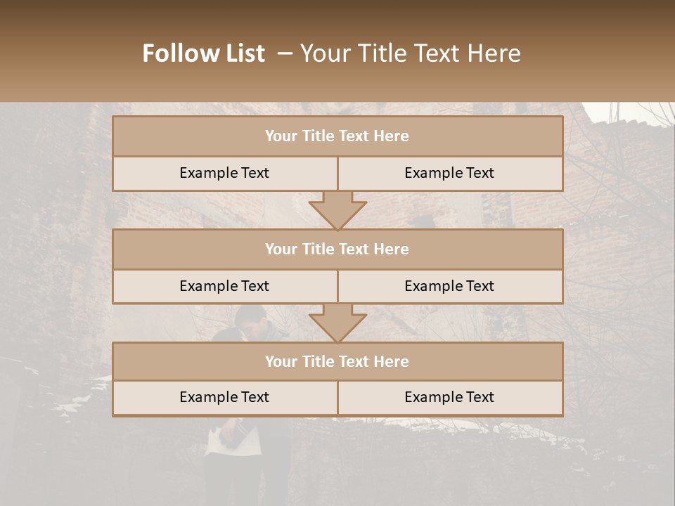 Guy And Girl Near The Ruined Castle PowerPoint Template