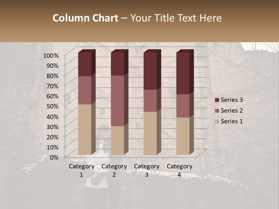 Guy And Girl Near The Ruined Castle PowerPoint Template