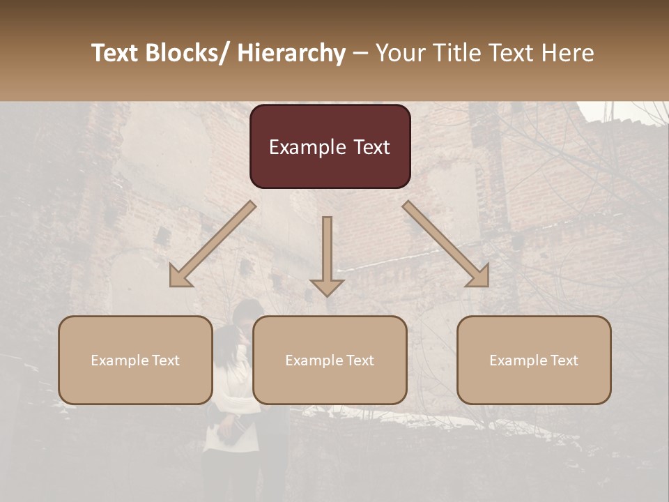 Guy And Girl Near The Ruined Castle PowerPoint Template