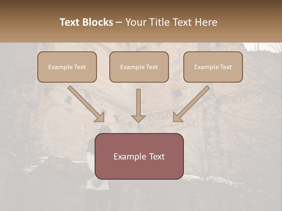 Guy And Girl Near The Ruined Castle PowerPoint Template