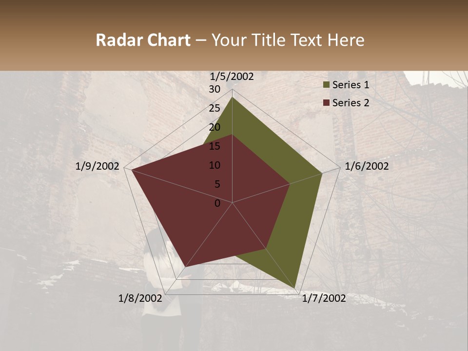 Guy And Girl Near The Ruined Castle PowerPoint Template