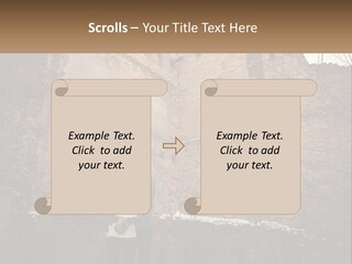 Guy And Girl Near The Ruined Castle PowerPoint Template