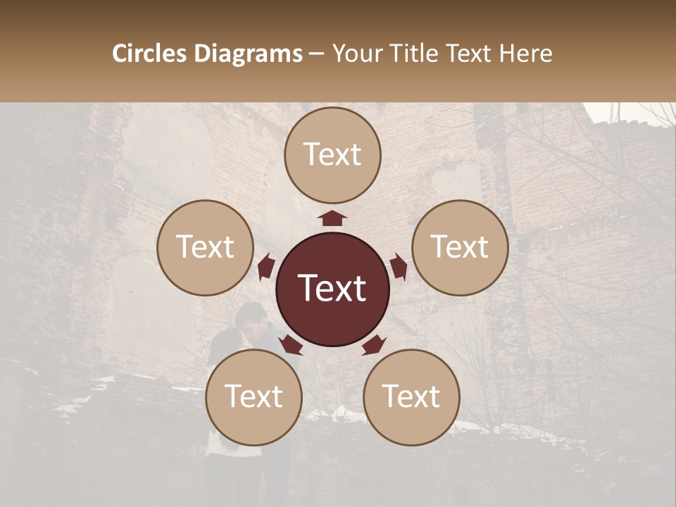 Guy And Girl Near The Ruined Castle PowerPoint Template