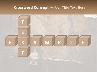 Guy And Girl Near The Ruined Castle PowerPoint Template