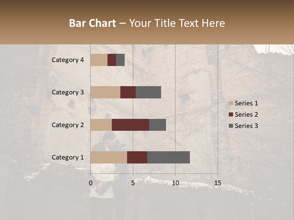 Guy And Girl Near The Ruined Castle PowerPoint Template