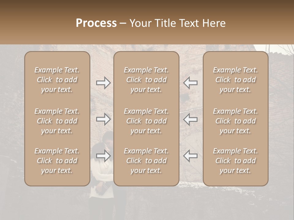 Guy And Girl Near The Ruined Castle PowerPoint Template