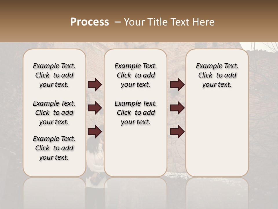 Guy And Girl Near The Ruined Castle PowerPoint Template