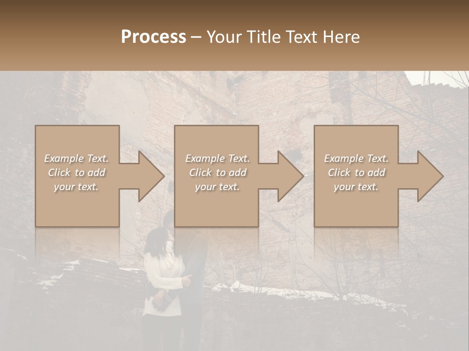 Guy And Girl Near The Ruined Castle PowerPoint Template