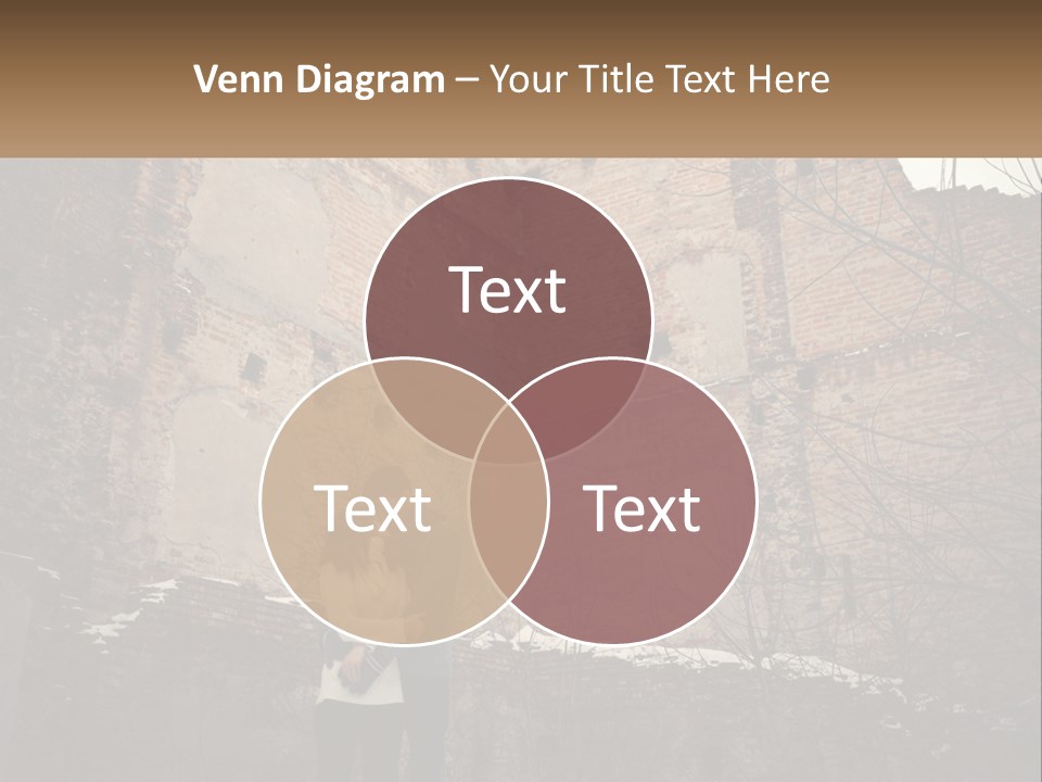 Guy And Girl Near The Ruined Castle PowerPoint Template