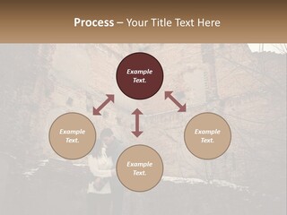 Guy And Girl Near The Ruined Castle PowerPoint Template