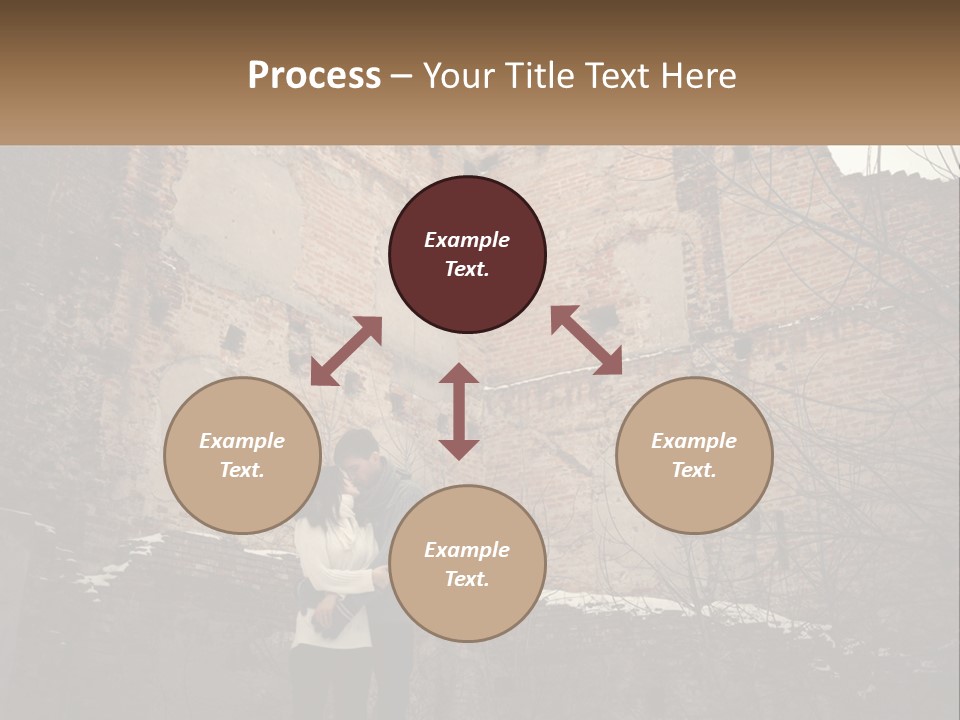 Guy And Girl Near The Ruined Castle PowerPoint Template