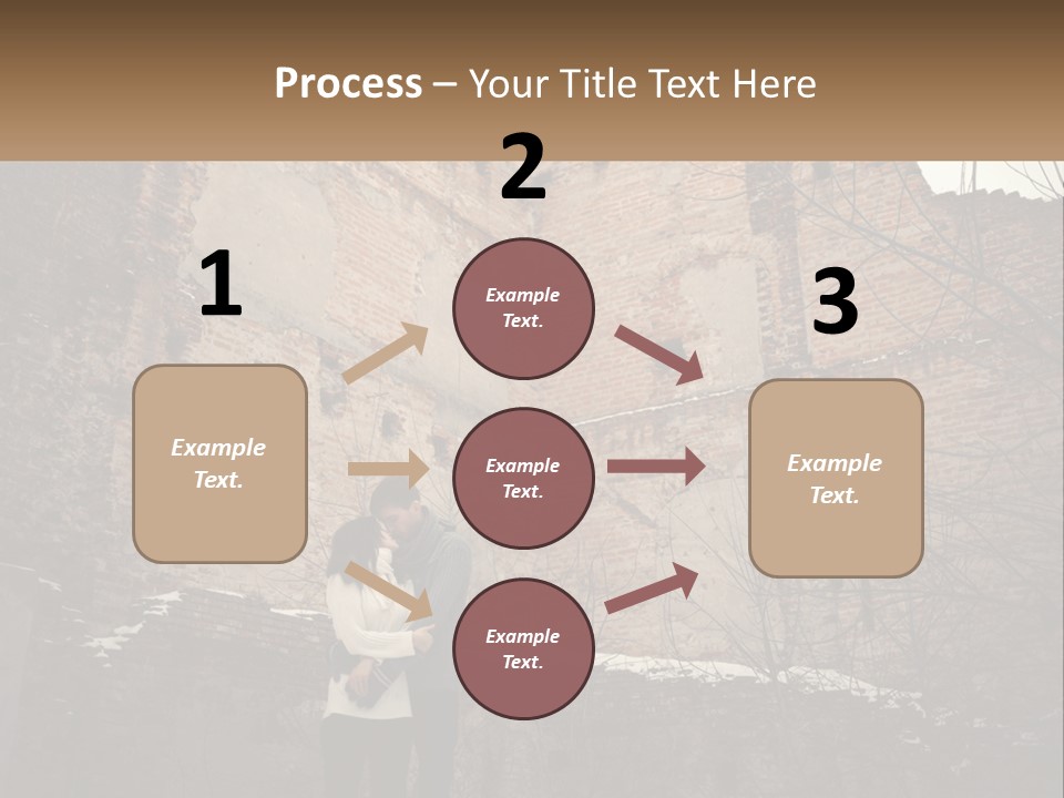 Guy And Girl Near The Ruined Castle PowerPoint Template