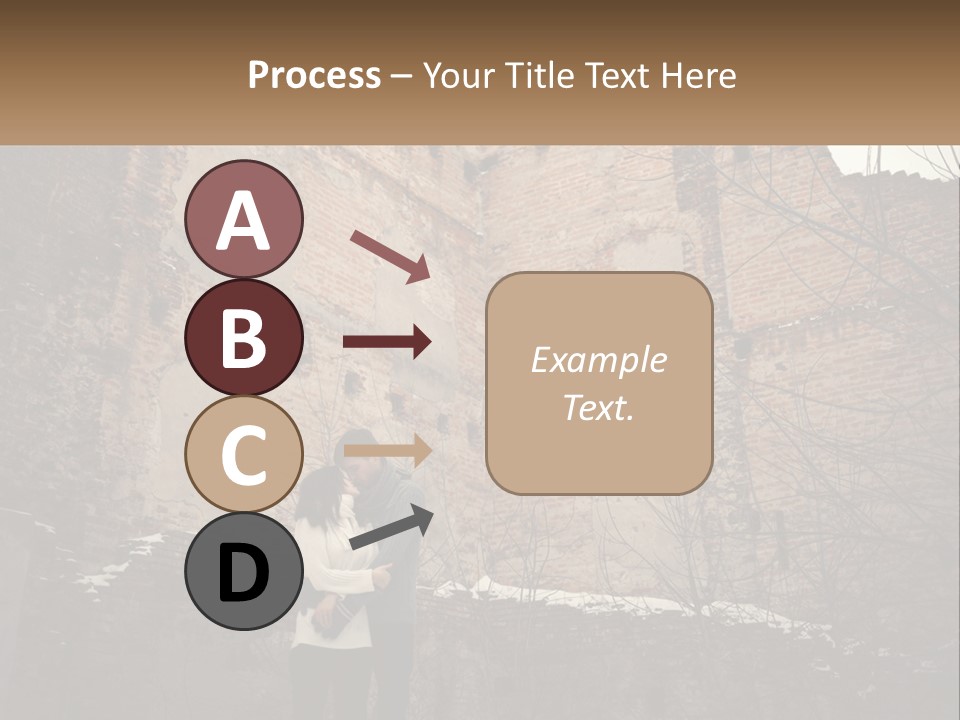 Guy And Girl Near The Ruined Castle PowerPoint Template