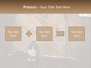 Guy And Girl Near The Ruined Castle PowerPoint Template