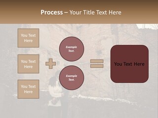 Guy And Girl Near The Ruined Castle PowerPoint Template