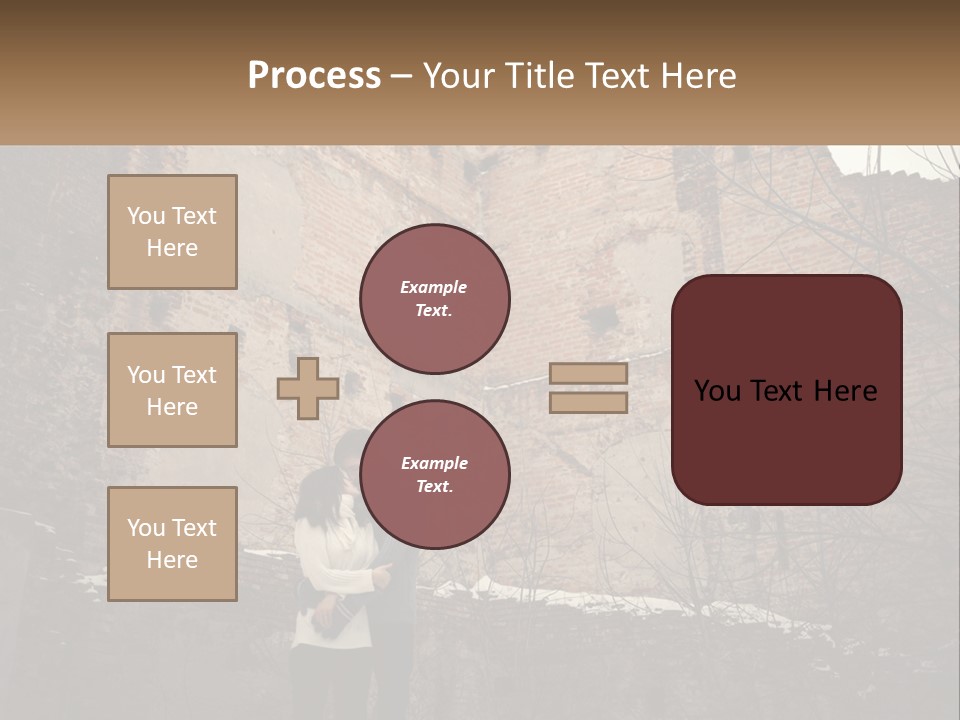 Guy And Girl Near The Ruined Castle PowerPoint Template